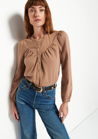 Luanne Yoked Snap Tee Dubai