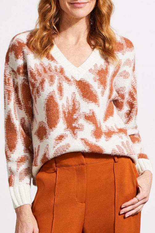 V-Neck Jacquard Sweater
