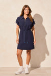 4-Way Stretch Polo Dress with Drawcord