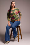 Soft Yarn 3/4 Sleeve Crewneck Sweater