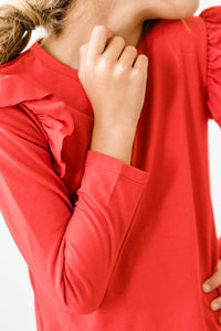 Long Sleeve Ruffle Tee