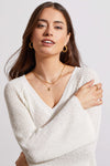 V-Neck Raglan Sweater with Bell Sleeve