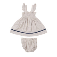 Ruffle Strap Smocked Top And Cover With Trim
