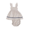 Ruffle Strap Smocked Top And Cover With Trim