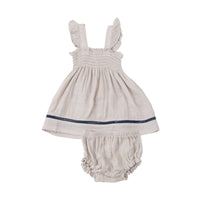 Ruffle Strap Smocked Top And Cover With Trim