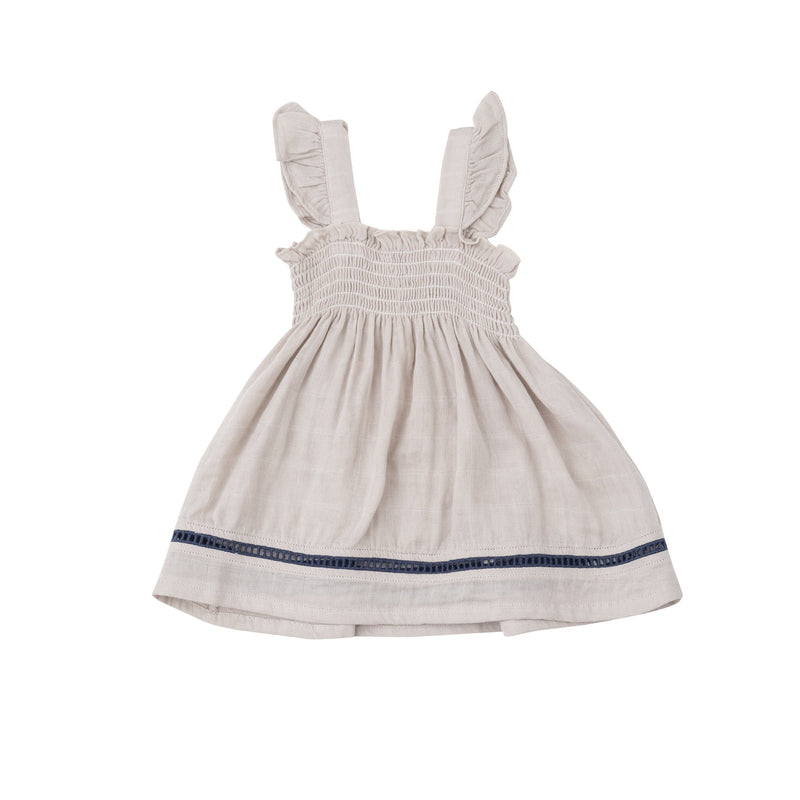 Ruffle Strap Smocked Top And Cover With Trim