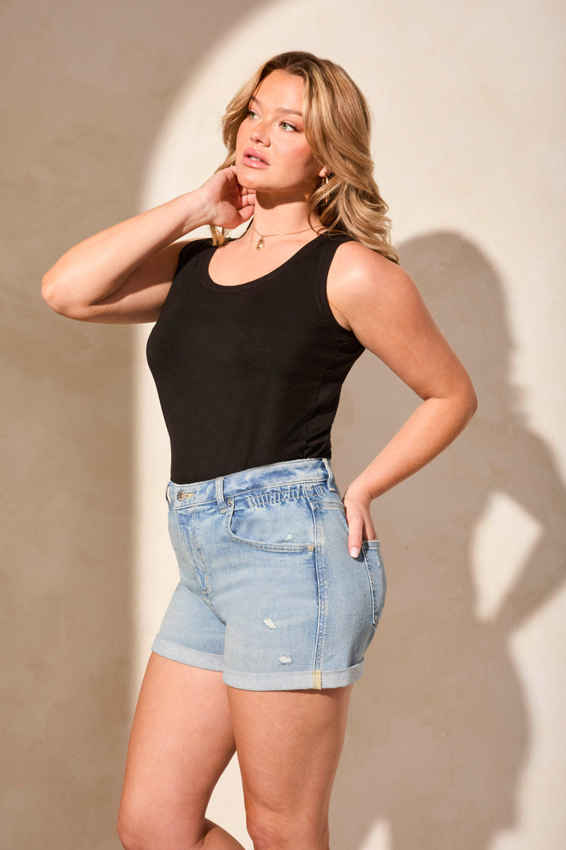 Limitless Stretch Wide Jean Shorts