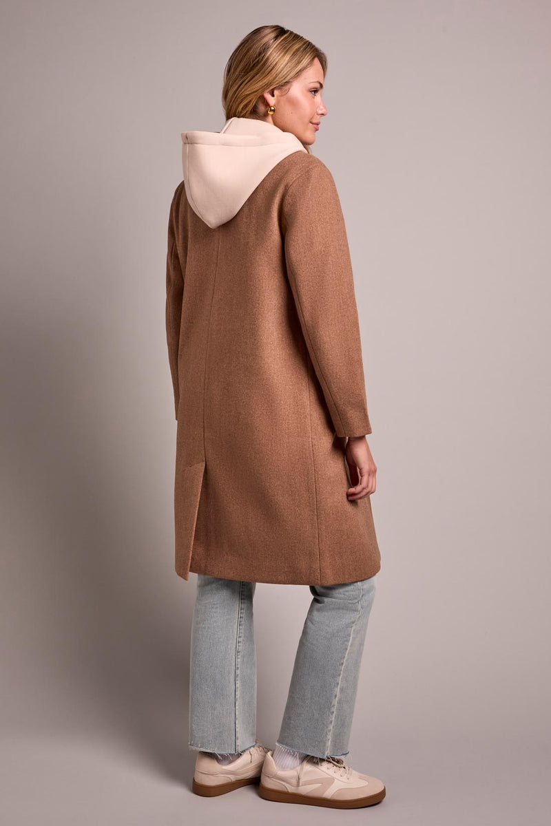 Ultra Soft Knit Coat with Removeable Fooler Hoodie