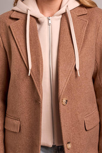 Ultra Soft Knit Coat with Removeable Fooler Hoodie
