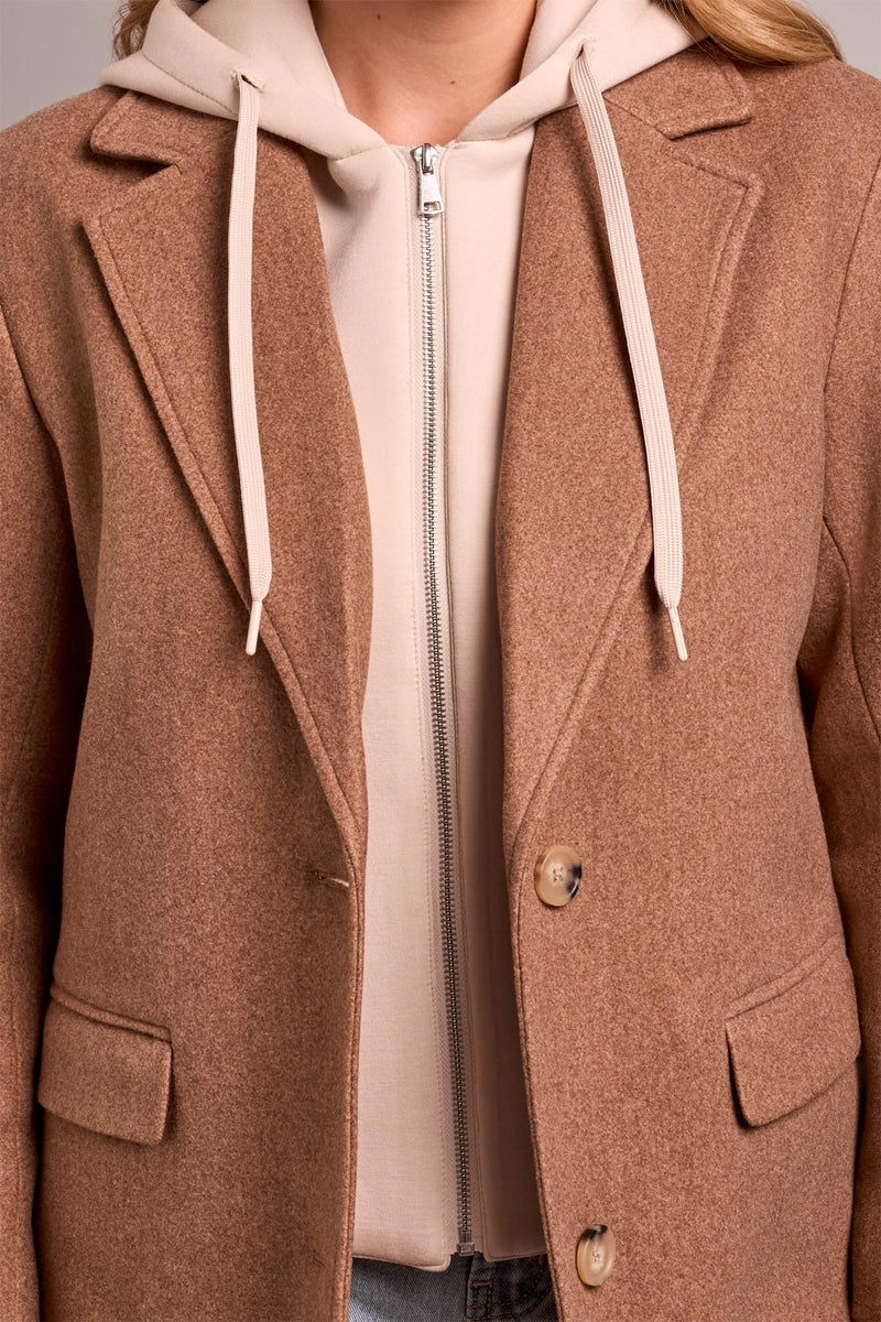 Ultra Soft Knit Coat with Removeable Fooler Hoodie