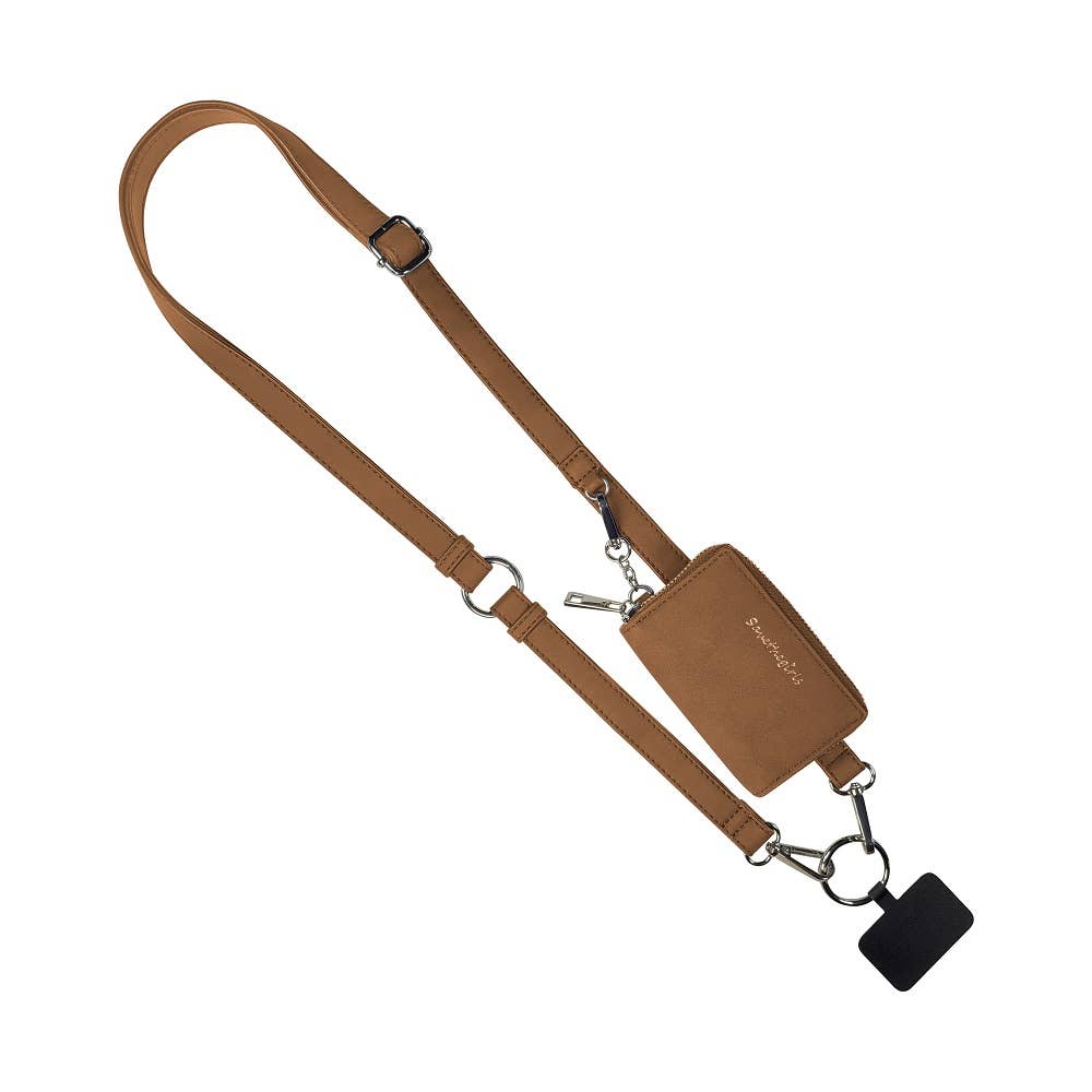 Brushed Vegan Leather Clip & Go Strap with Pouch
