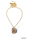 Initial Pave Tag Necklace