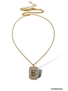 Initial Pave Tag Necklace
