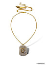 Initial Pave Tag Necklace