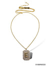 Initial Pave Tag Necklace