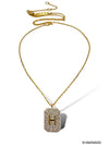 Initial Pave Tag Necklace