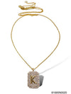 Initial Pave Tag Necklace