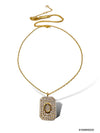 Initial Pave Tag Necklace