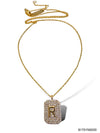 Initial Pave Tag Necklace