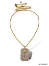 Initial Pave Tag Necklace