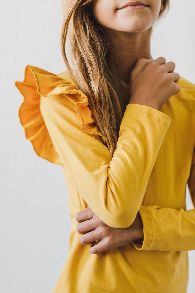 Long Sleeve Ruffle Tee