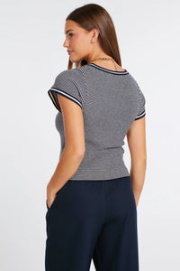 Hepburn Short Sleeve Stripe Sweater