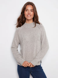 Raglan Long Sleeve Mock Neck Sweater