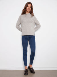 Raglan Long Sleeve Mock Neck Sweater