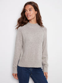 Raglan Long Sleeve Mock Neck Sweater