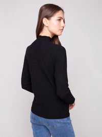 Long Sleeve Textured Mock Neck Sweater