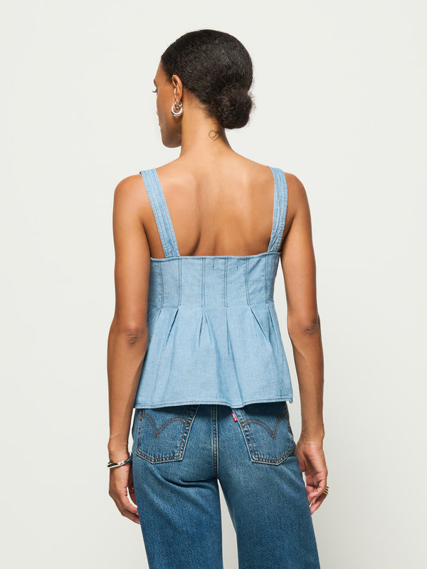 Dove Pleated Tank