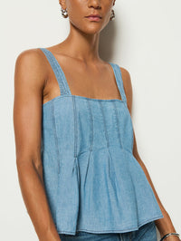 Dove Pleated Tank