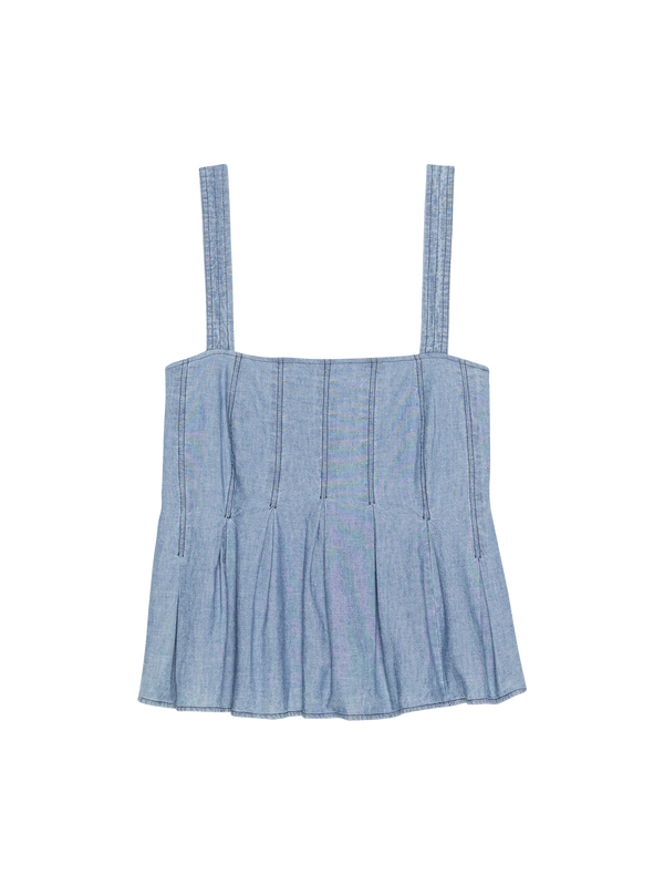 Dove Pleated Tank