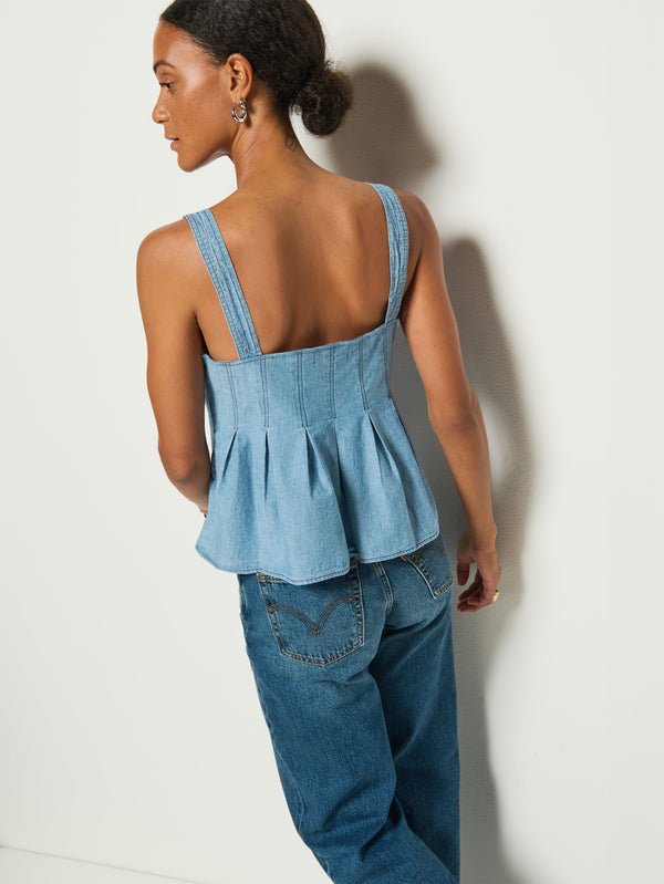 Dove Pleated Tank