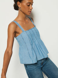 Dove Pleated Tank