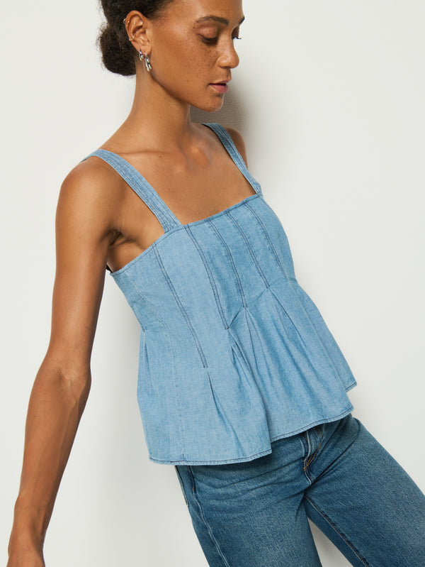 Dove Pleated Tank