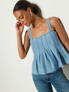 Dove Pleated Tank