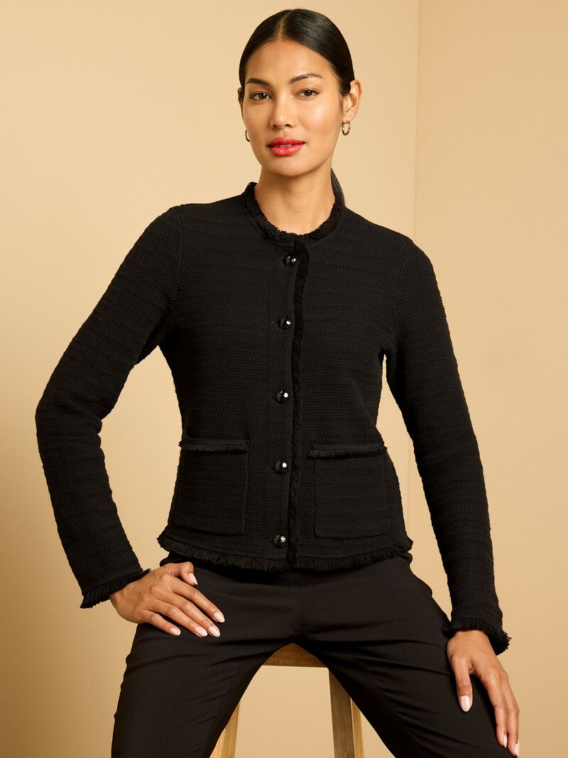 NIC+ZOE ニックアンドゾー レディース 女性用 ファッション アウター ジャケット コート ブレザー Etched Tweed Knit Blazer - Black Multi NIC+ZOE ニックアンドゾー レディース 女性用 ファッション ドレス