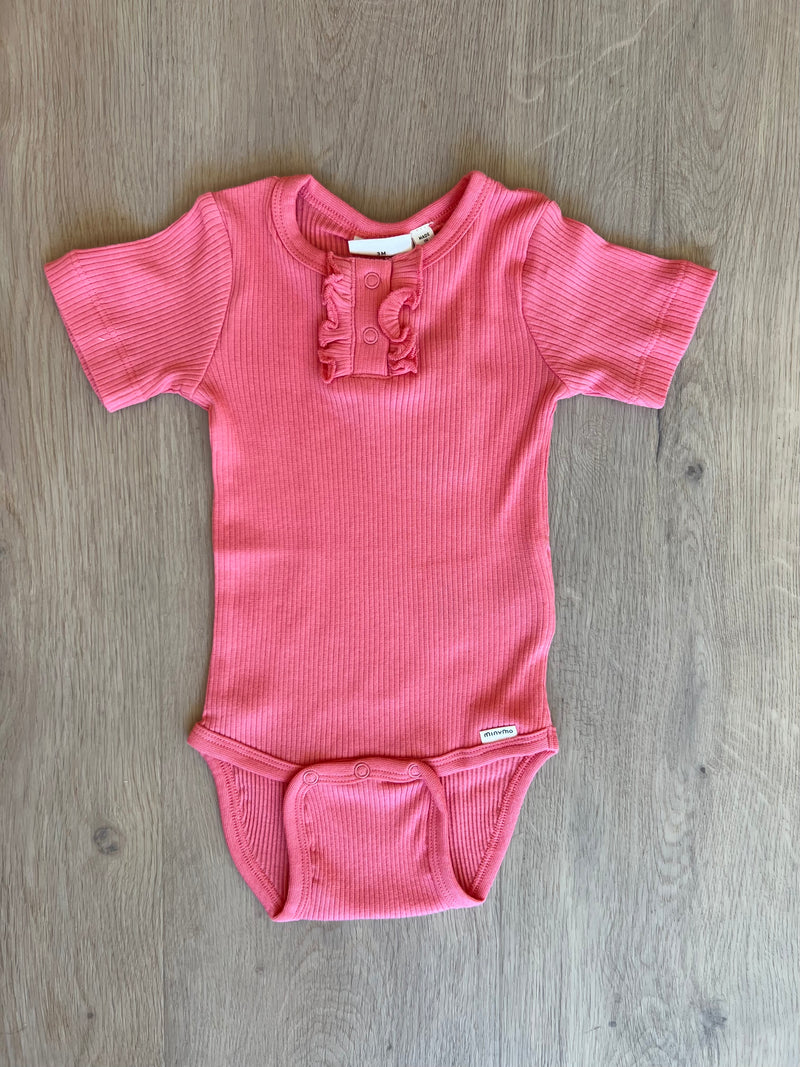 Ribbed Short Sleeve Bodysuit