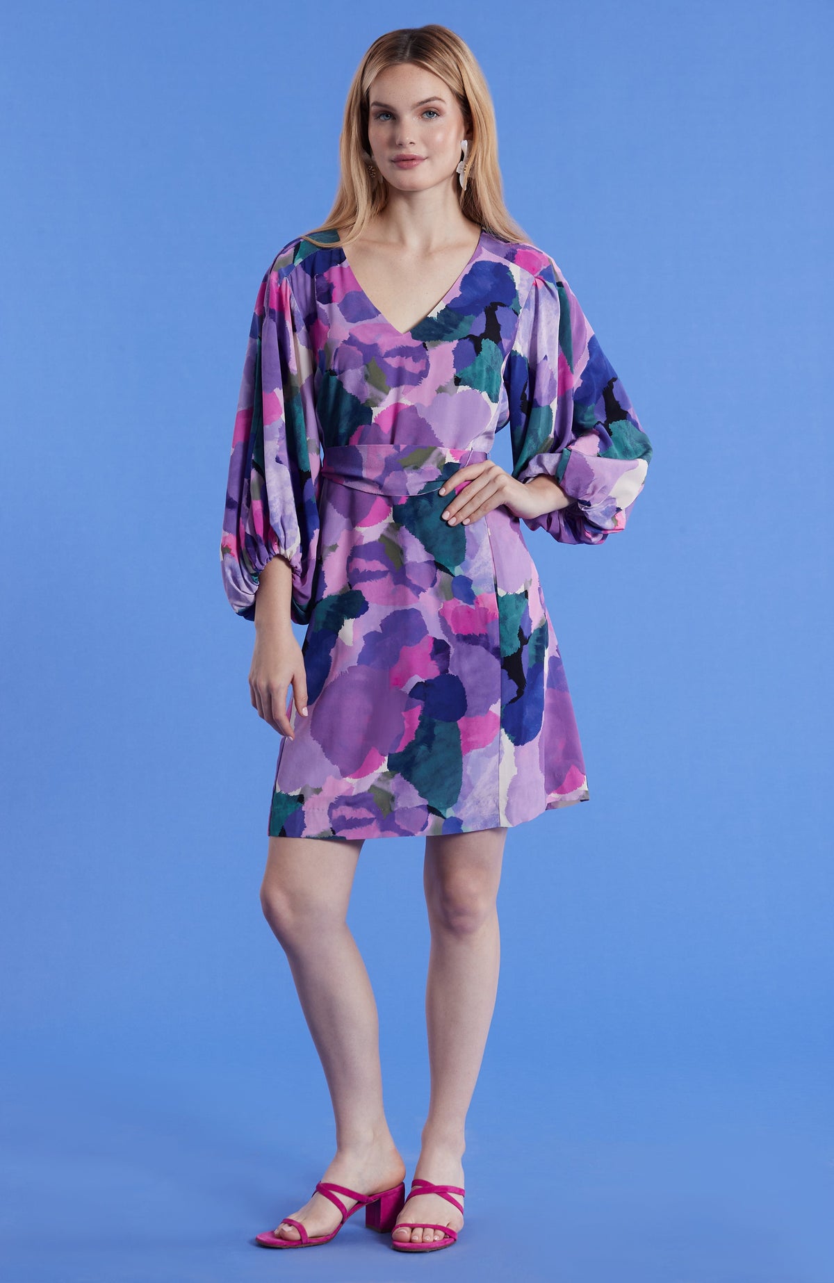 Val Silk Watercolor Dress