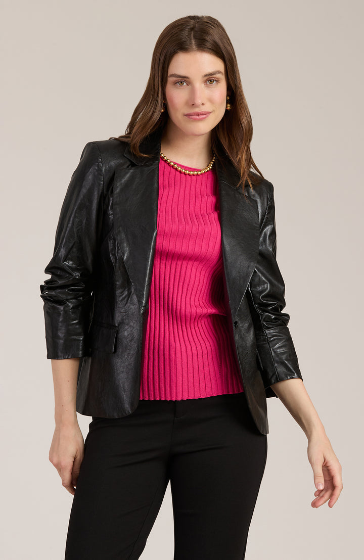 Taylor Vegan Leather Blazer