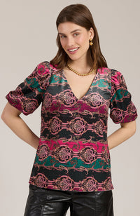 Claire Velvet Puff Sleeve Top