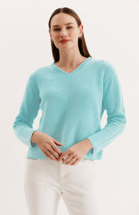 Mineral Wash V-Neck Sweater