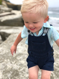 Jonty Denim Effect Shortie Overalls