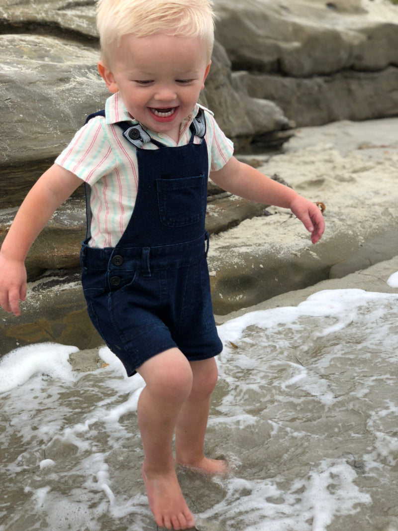 Jonty Denim Effect Shortie Overalls