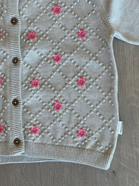 Melange Flower Knit Cardigan