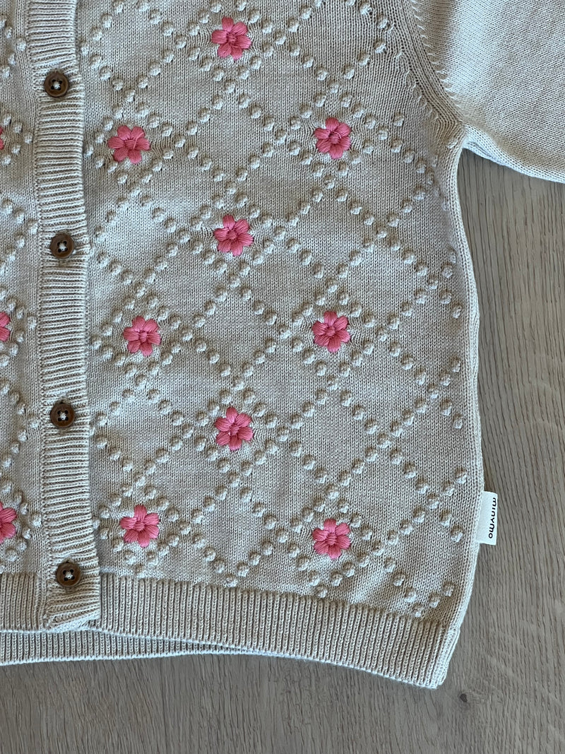 Melange Flower Knit Cardigan