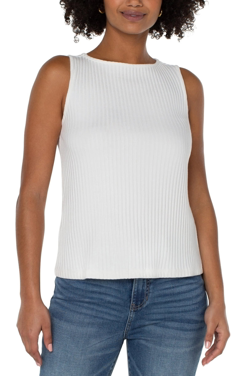 Sleeveless Boat Neck Top