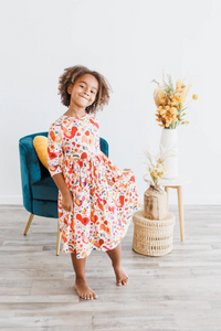 3/4 Sleeve Pocket Twirl Dress