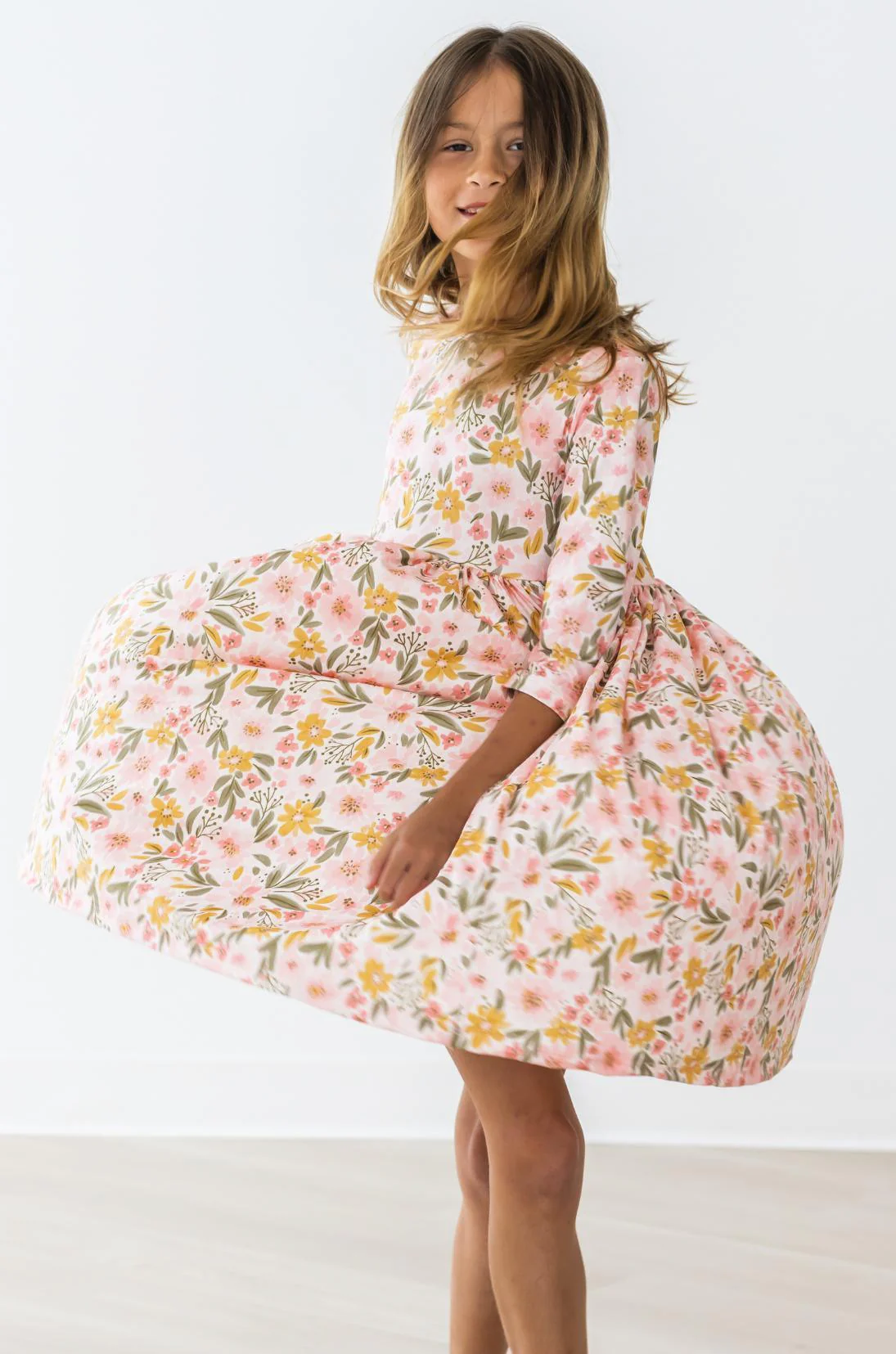 3/4 Sleeve Pocket Twirl Dress
